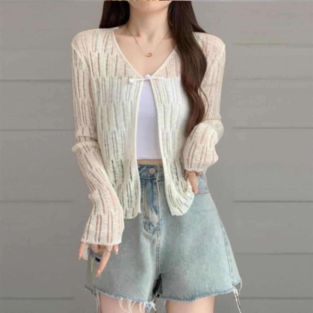 New ArrivalS Open Run Women S Sheer Punching One Strap Cardigan