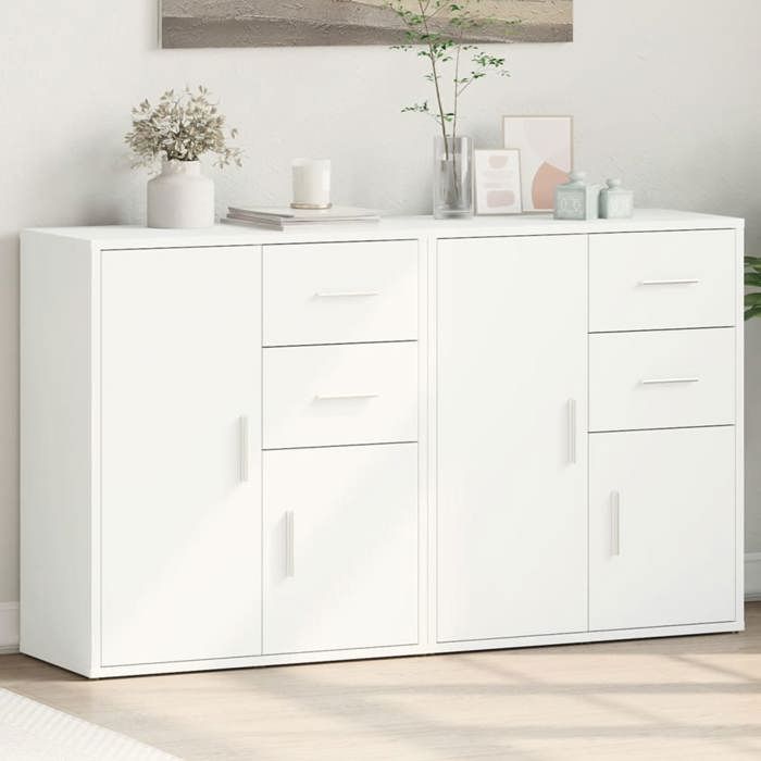 VidaXL Buffets 2 Pcs White 60x31x70 Cm Engineered Wood, Storage Cabinet, Entryway Furniture, Accent Furniture, Furniture of 3276560
