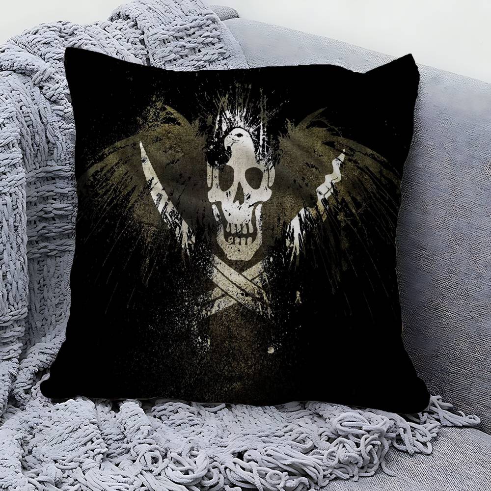 Pirate Ship Rune Skull Pillow Anime Pillow Sofa Bed Head Pillow Cover Cushion Cover 45x45 cm Fashion