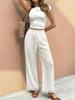 TikTok 2026 Summer Spliced Lace Tie-Up Casual Loose Straight-Leg Pants