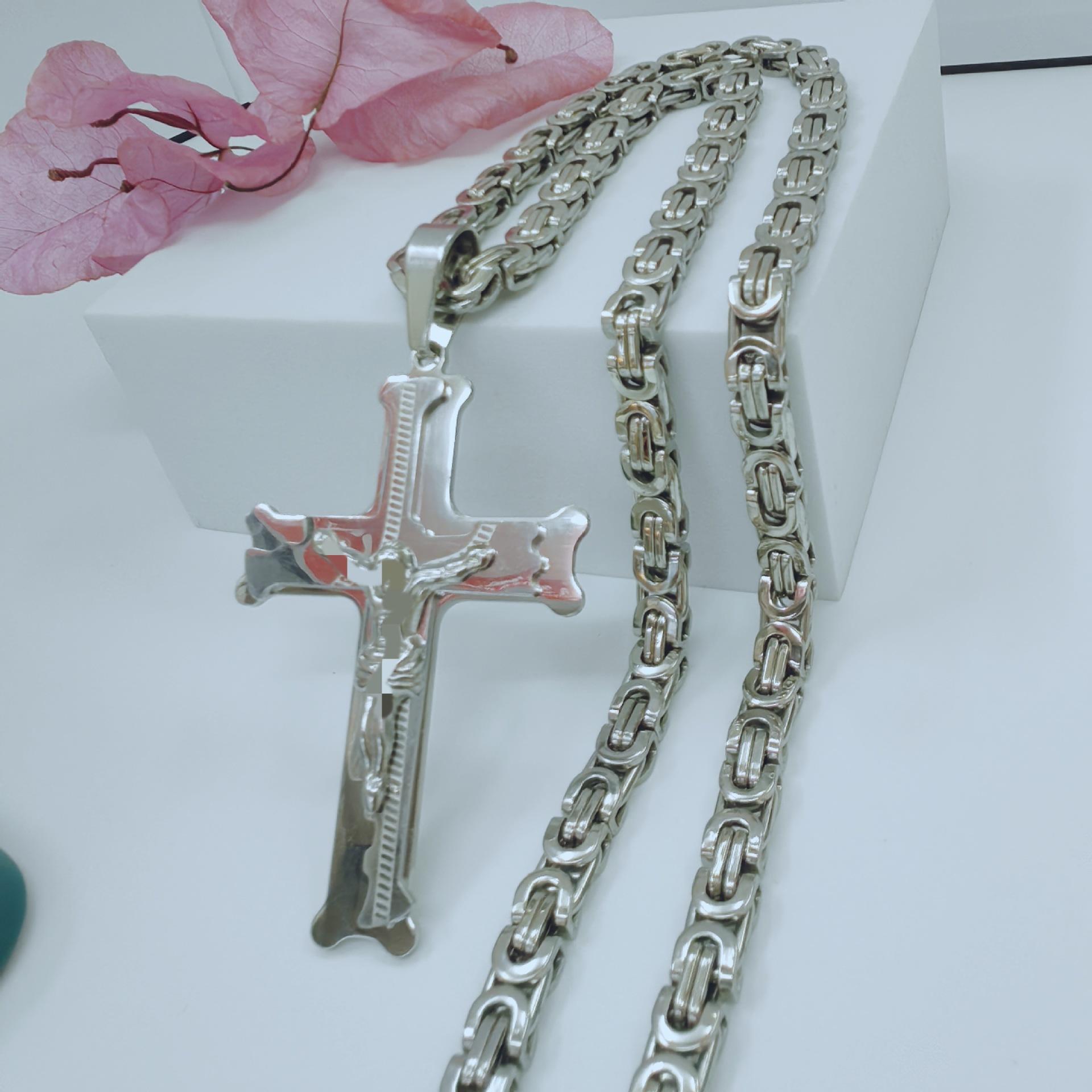 

Модный тренд 2025 года Персонализированное мужское ожерелье с крестом, подвеска, ювелирное изделие, подарок 55cm