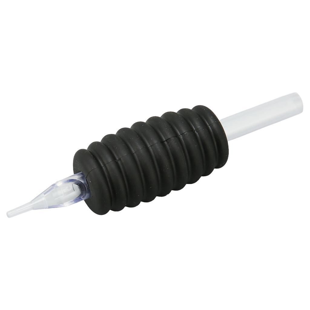 20pcs Tattoo Tube Grip Black 5RT Silicone Lightweight Stable Disposable Tattoo Tip Tubes 0.98in
