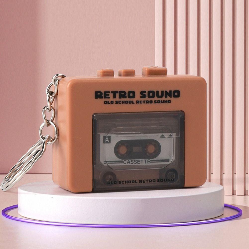 Cassette Recorder Music Key Chain Vintage Music Box Pendant  Home Decoration