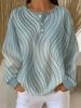 Women's waffle long sleeved T-shirt, made of soft, skin friendly, breathable fabric, comfortable, casual, versatile and stylish