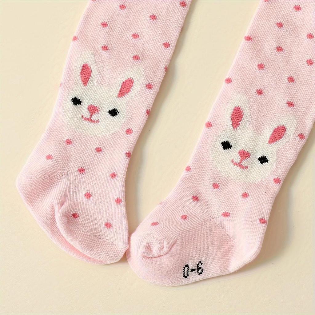 3-Pack Toddler Girls' Knitted Tights with Cute Animal Prints, Spring/Fall Cotton Blend Pants, Soft Warmth