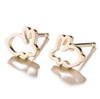 Korean Fashion Hollow Rabbit Earrings - Stainless Steel for Women