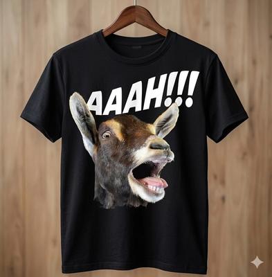 Unisex Adult Funny Graphic Aaah Goat Fny Farm Animal Meme T-Shirt I...