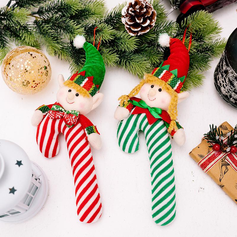 Fabric Elf Enchanting Hanging Decoration For Christmas Featuring Adorable Cane Candy