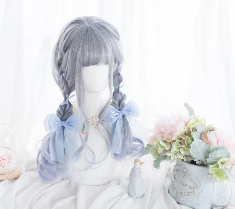 Long Curly Gradient Lolita Lolita Everyday Slimming Effect Light Harajuku-style Gal-style Heat-resistant Wig, Hair, Wig, Wig, Party, Style, Cosplay,