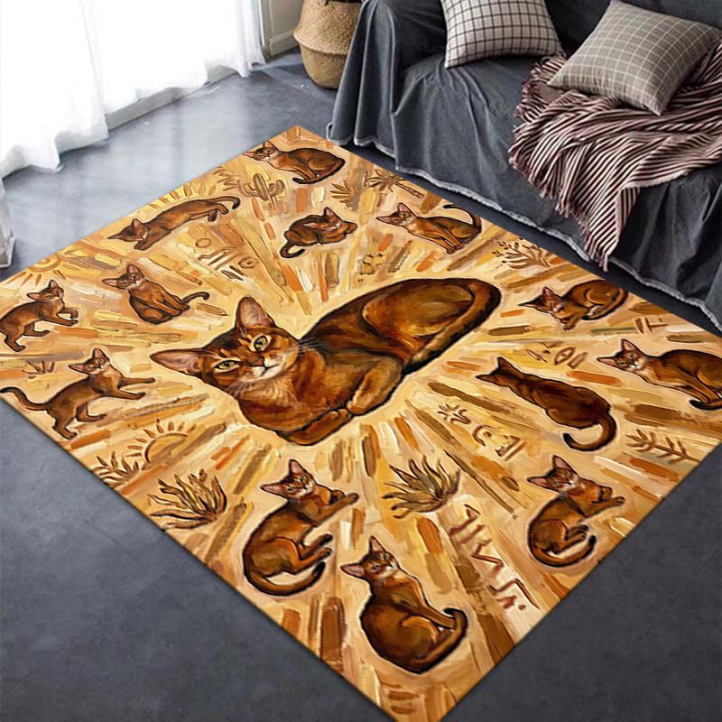 2025 New Cute kitten Carpet Rug for Living Room Bedroom Home Sofa Decoration,Kids play Non-slip Floor Mat