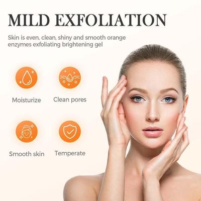 Kryzora Orange Enzymes Exfoliating Gel Face Skin Care Brightening Deep Clean Pore Detox Renewal Natural Citrus Formula Gentle Peeling Hydration G