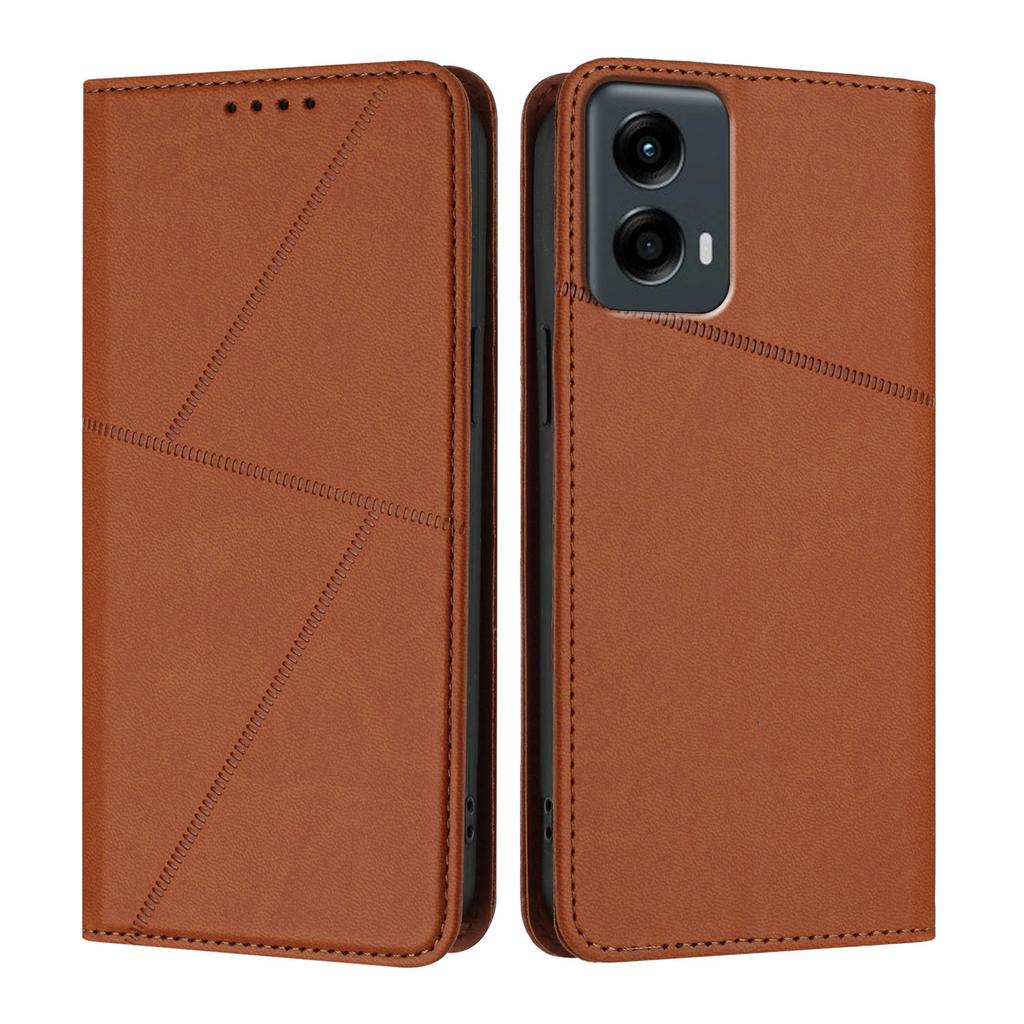 Pro Motorola Moto G Play 5G (2024)/Motorola Moto G 5G (2024) Peněženkové pouzdro s magnetickým uzávěrem Kožený vyklápěcí kryt na telefon se stojánkem