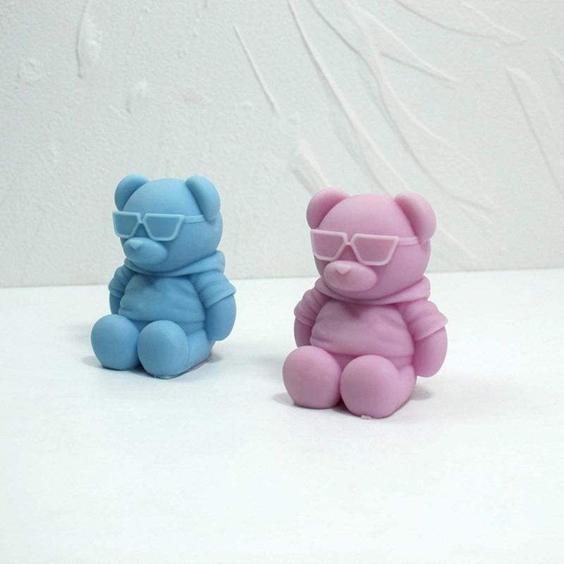 Bear Shaped Silicone Molds Candle Silicone Molds for Candle Soap Gypsum Decorations, Bear Silicone Molds for Chocolates