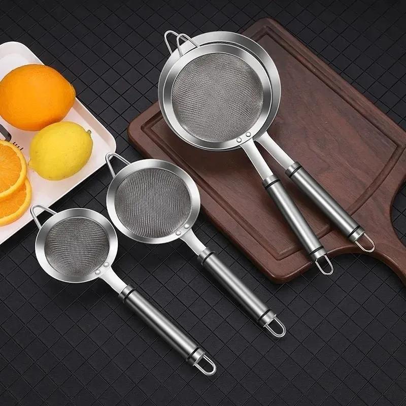 2024 304 Stainless Steel Mesh Drain Household Juice Soybean Milk Densified Filter Screen Kitchen Chafing Dish Oil Strainer