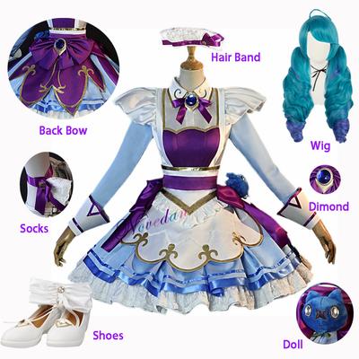 Game Lol Gwen Cosplay Costume Doll Shoes Wig Cosplay Anime Cafe Cutie Sweet Lolita Dress Maid Outfit For Women Girls