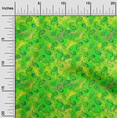 oneOone Grüner Baumwoll-Flex-Stoff, Batik-Quiltzubehör, bedruckter Nähstoff, Meterware, 40 Zoll