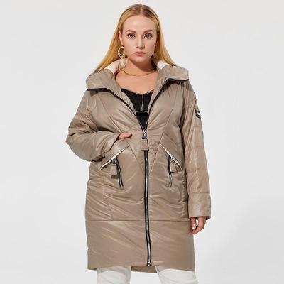 Cappotto da donna, cappotto di media lunghezza, con cappuccio, caldo, alla moda, in cotone sottile, parka
