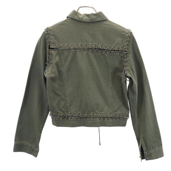 AMERI UNDRESSED Long sleeve Lace up Jacket M Greenish Women Used