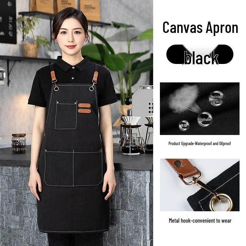 Customizable Stain-Resistant Waterproof Canvas Apron for Barista, Salon, and Gardening