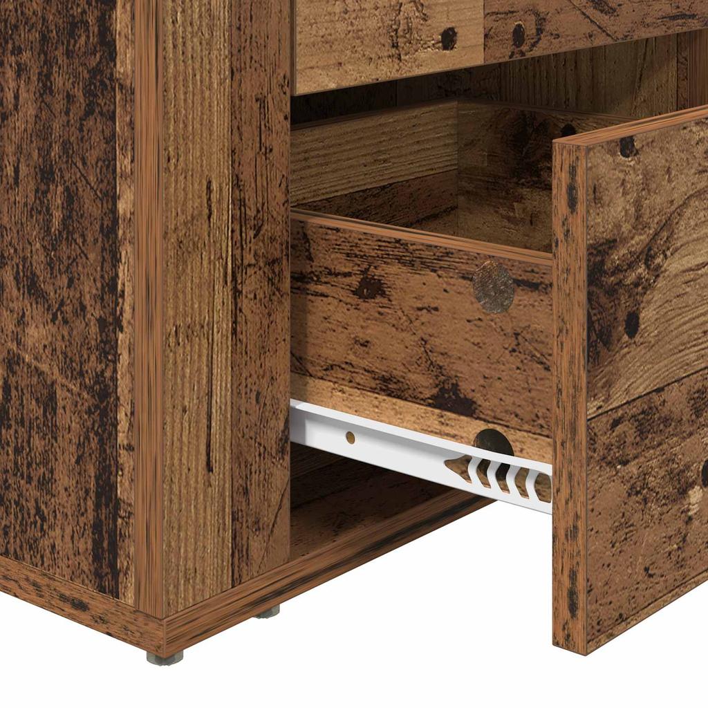 Nightstand with Drawers Reclaimed Wood Look 35 x 50 x 60 cm Engineered Wood