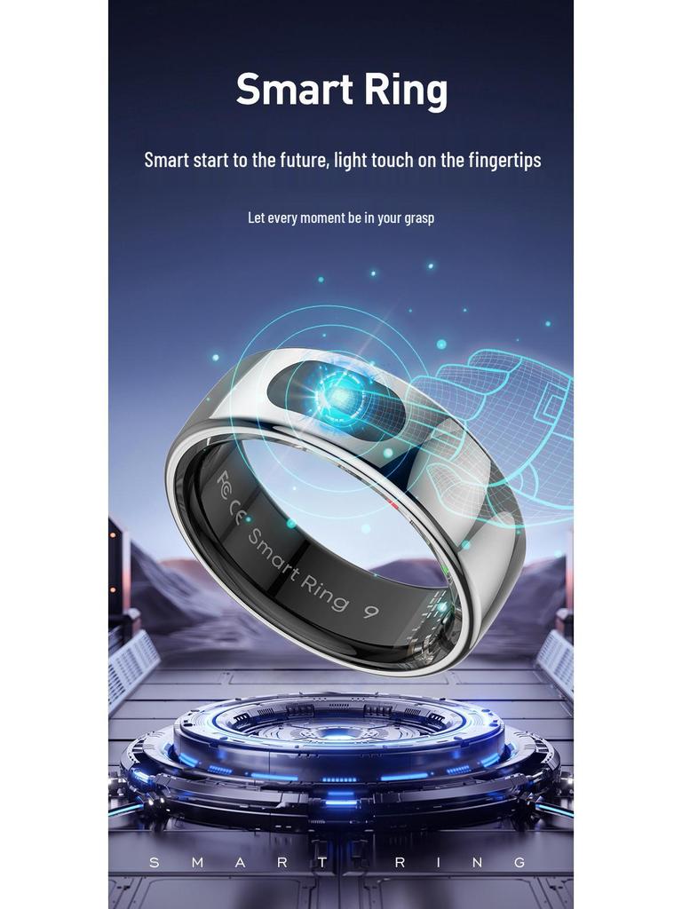 QRING R08 Smart Ring: Wodoodporny z monitorowaniem tlenu we krwi, snu, tętna, alertami o wiadomościach, sterowaniem gestami.