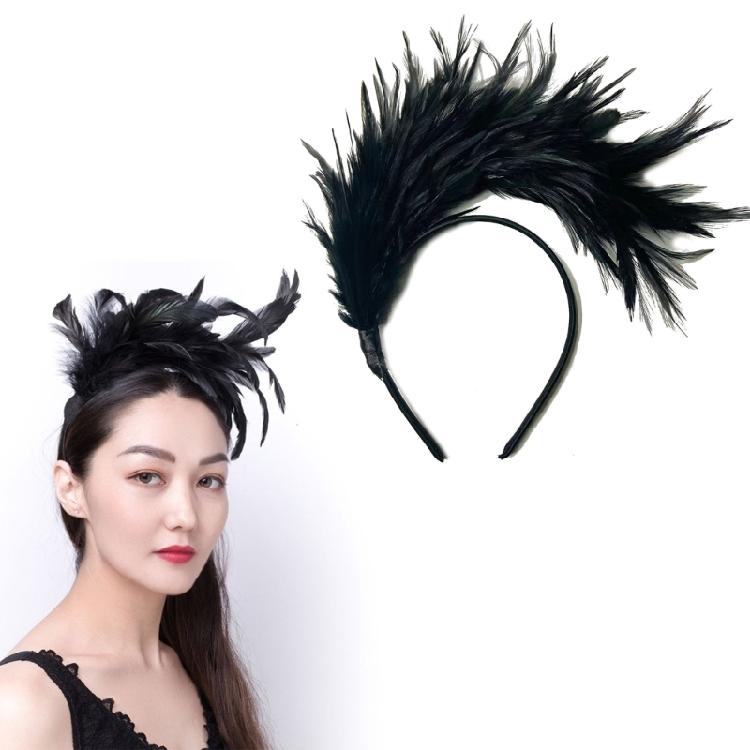 Flapper Feather Headband Burlesque Headpiece Flapper Headpiece Feather Headband