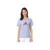 Adidas Shiny Logo Gradient Print Sports Round Neck Short Sleeve T-Shirt Women Tops Light-Purple H09754
