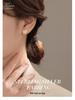 Banyan Tree S925 Silver Geometric Shell Pearl Earrings - Korean Trendy Niche Style