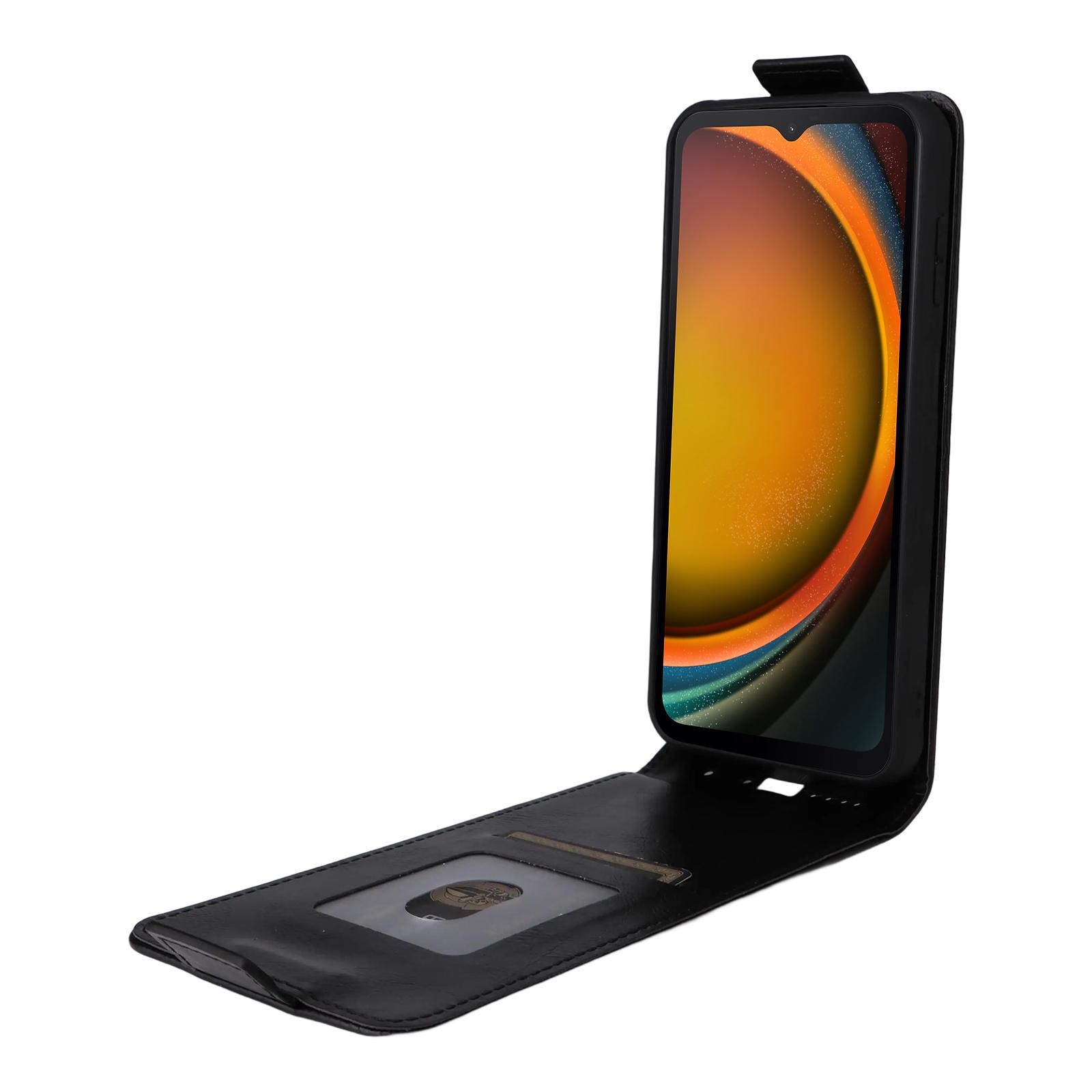 

For Samsung Galaxy XCover7 Pro Stand Case Magnetic Clasp Vertical Flip Leather Phone Cover with Card Holder Orange