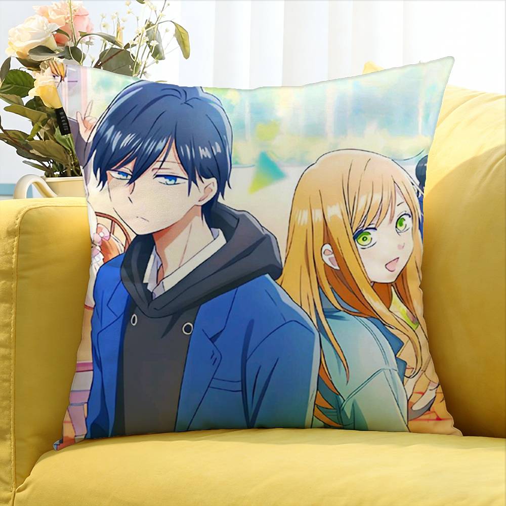 My Love Story With Yamada-Kun At Lv999 Various Sizes Square Pillow Case For Car Home Bedchamber Decor