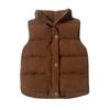2023 Autumn Corduroy Standing Collar Vest Children Warm Thicken Vest Baby Cotton Waistcoat Kids Outerwear Coat Boys Girls Jackets Vest
