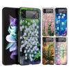 Lily Of The Valley Clear Floral Hard PC Phone Case For Samsung Galaxy Z Flip 7 6 5 4 Black Cover For Galaxy Z Flip 3 Foldable