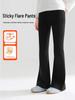 Girls' Fleece Micro Flare Long Pants - Casual Autumn/Spring Wear for Big Kids, 2025 Collection