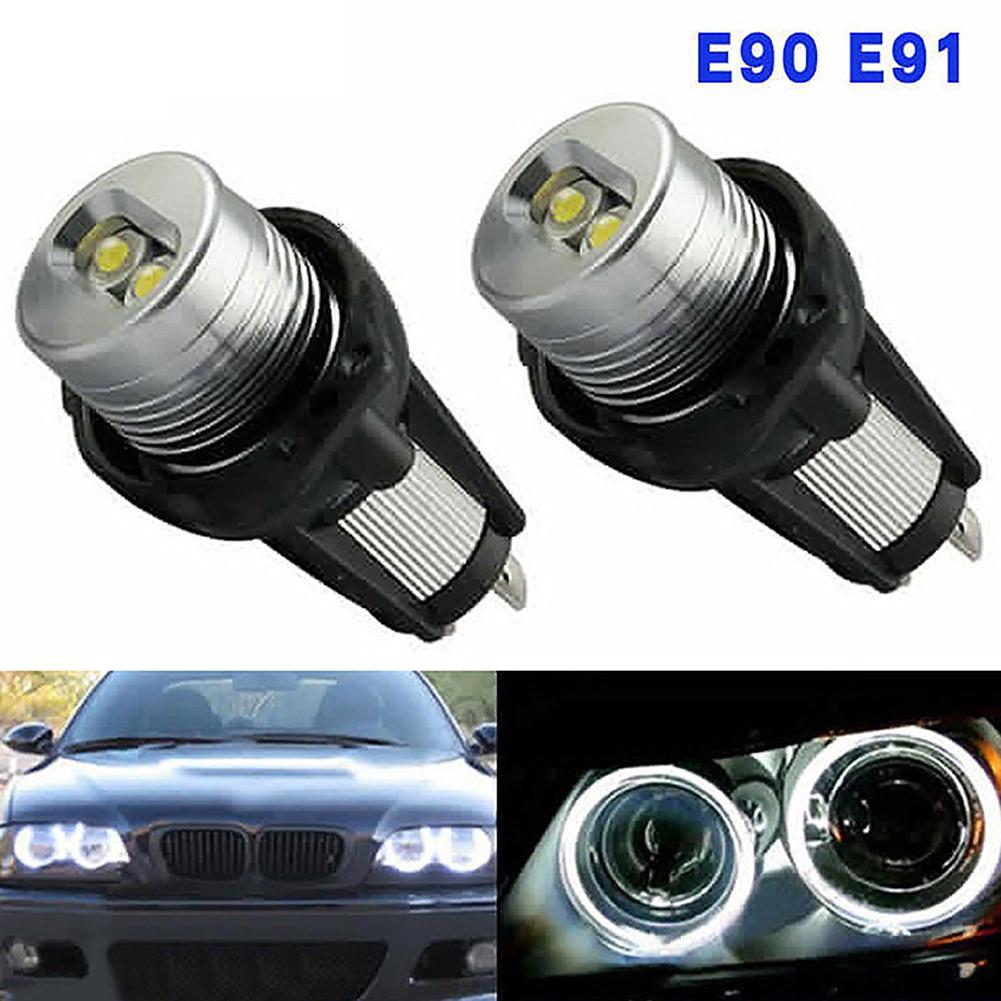 For BMW 325xi 328i  328xi E90 E91 10W Angel Eyes Bulbs Super Bright 6500K Car Fog Lights 2pcs Day Driving Lamp Fog Lights