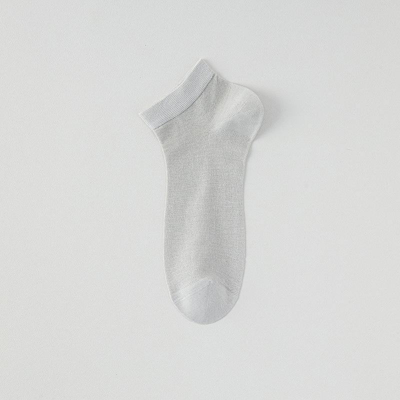 Mulberry Silk Men's Short Socks, Summer Thin, Cool, Antibacterial, Sweat-absorbing, Non-dropping Heel, Deodorizing Mesh Boneless Mid-calf Socks