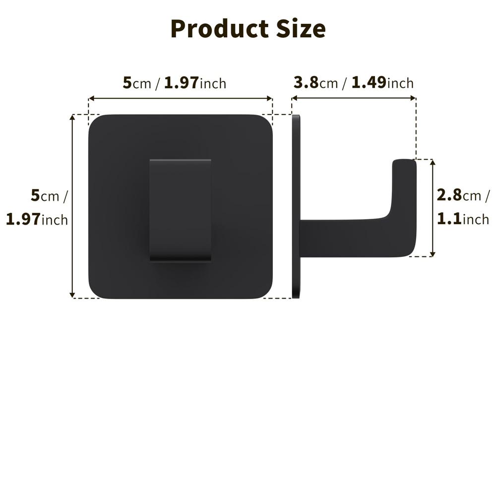 4 Pcs Square Self Adhesive Hooks Adhesive Wall Hooks for Hanging Towel Coats