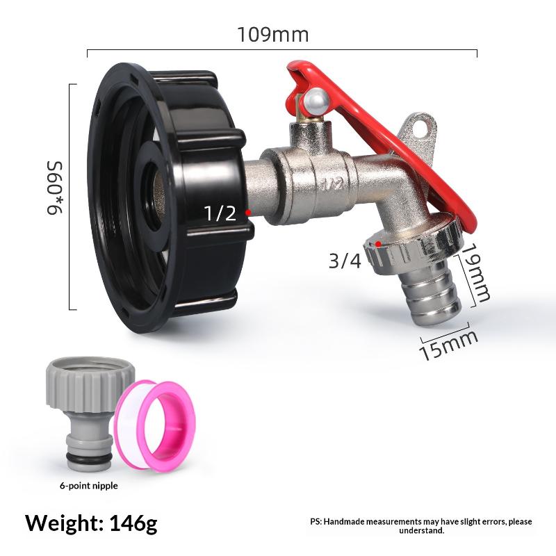 Brass Ibc Tank Valve Faucet With Lock 1/2 Inch Tonne Switch Adapter Zinc Alloy Water Tap For Ibc Tank Accessories