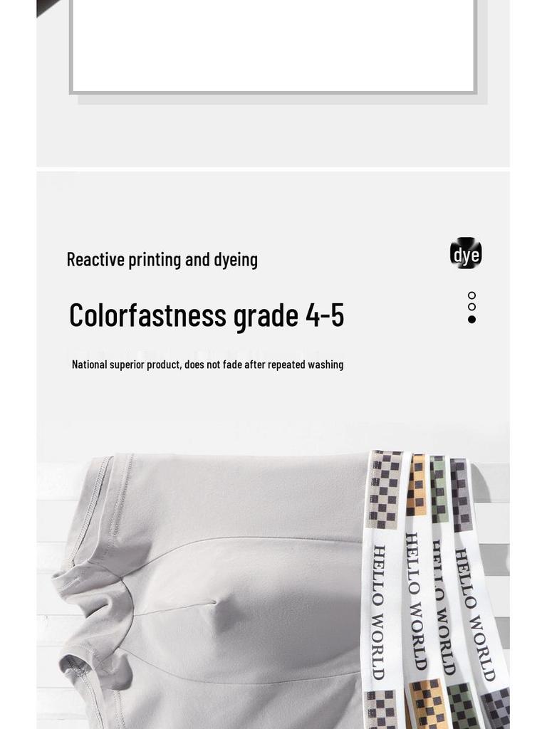 Men's Pure Cotton Summer Boxer Briefs - Thin Style, Widened Waistband, Comfortable, Breathable, Antibacterial, Class A.