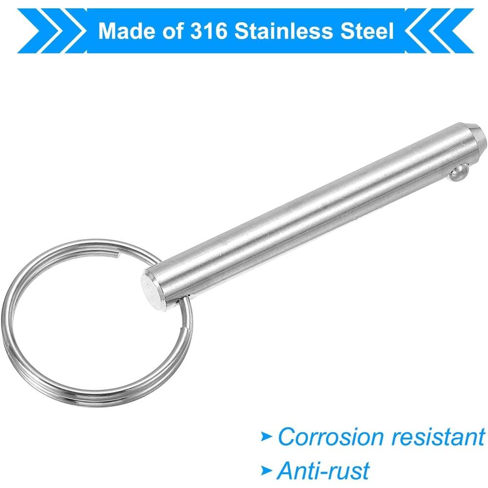4 Pcs 316 Stainless Steel Quick Release Pins Bimini Top Pin Boat Marine Hardware For Deck Boat Bimini Top