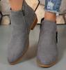 Women's Shoes New Thick Heel Large Size Women's Boots Suede Martin Boots Low Heel Side Zipper Short Boots Women