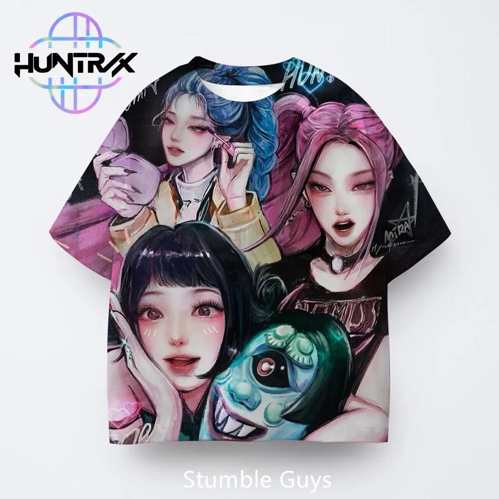 Kpop Demon Hunters Summer Kids 3D Cartton Short Sleeve Casual Fashion Boys Girls T-Shirt Anime Clothes