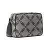 Michael Kors MK Parker Diamond Pattern Fabric Medium Shoulder Crossbody Bag Women Bags Beige Black 32S3S7PC8J-006