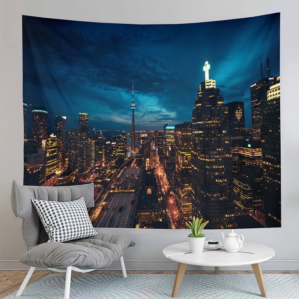 San Francisco Bay Bridge Tapestry City Night View Tapestry Landscape Tapestry Home Living Room Bedroom Wall Art Tapestries