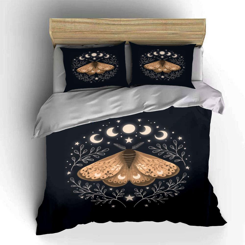 Boho Motte Lunar Wohnkultur Mehrere Größen Kinder- Und Schlafzimmer Für Erwachsene Exquisites 3-teiliges Bettwäsche-Set, Geschenk