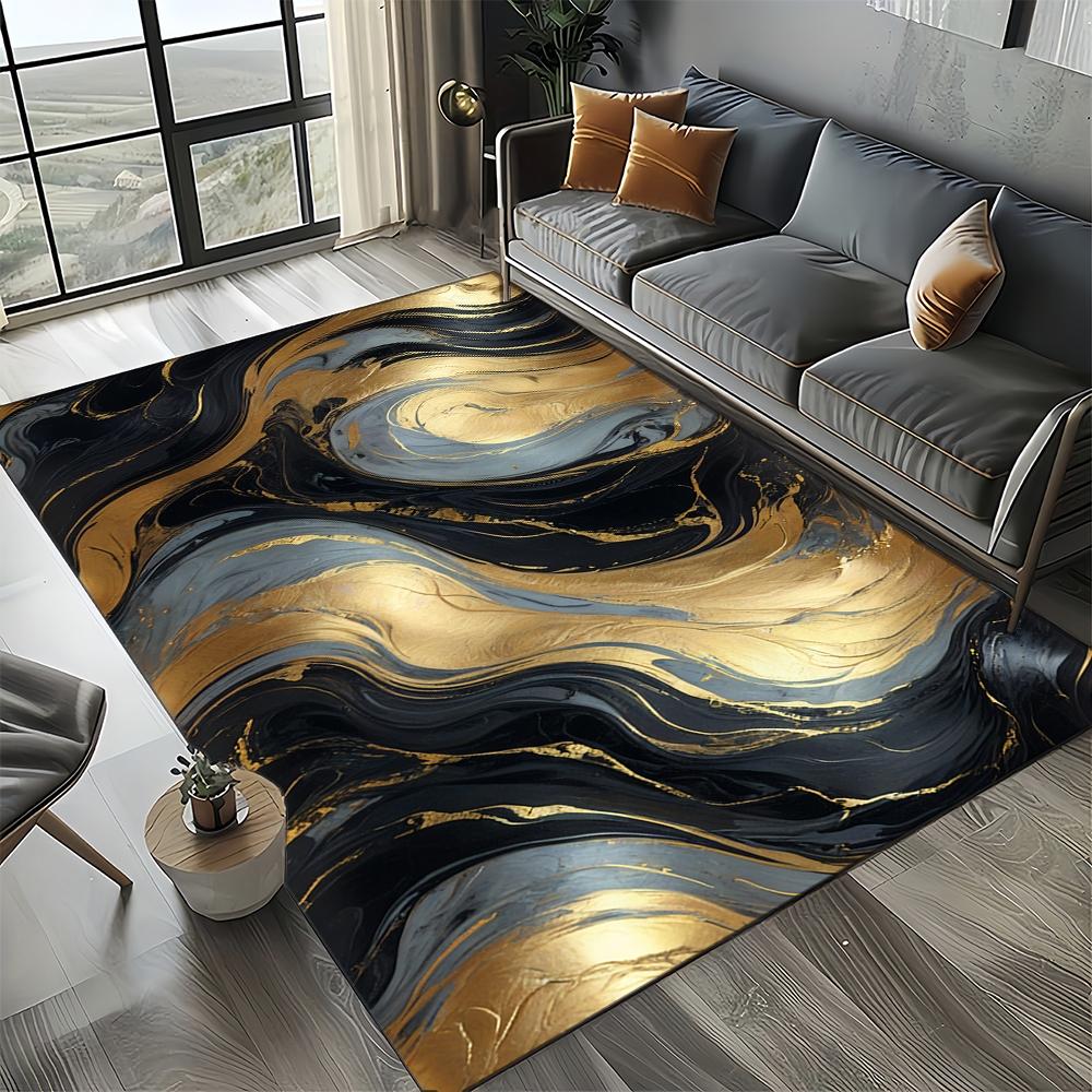 27 Styl Nowa Moda Marmur Czarny Biały Złoty Kamień Dywanik Dywan do Salonu Sypialni Dekoracja Domowa Sofa, Mata Podłogowa Antypoślizgowa