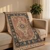 VintagePersianRug Throw Short Plush Throw Blanket Soft Skin-Friendly Multi-Scene Home Office