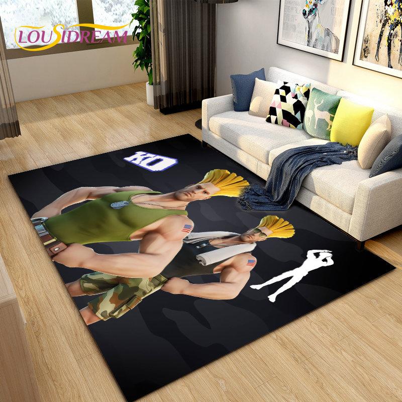 Street Fighter Retro Game Gamer Area Rug,Carpet Rug for Living Room Bedroom Sofa Doormat Decoration, Kid Play Non-slip Floor Mat