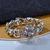 Unique Chinese Style Bangles Domineering Thick Chain Tiger Head Charm Bracelet For Men Manly Banquet Jewelry