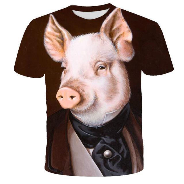 Men Fashion Short Sleeve 3d Print T Shirt Round Neck Summer Plus Size Tees
