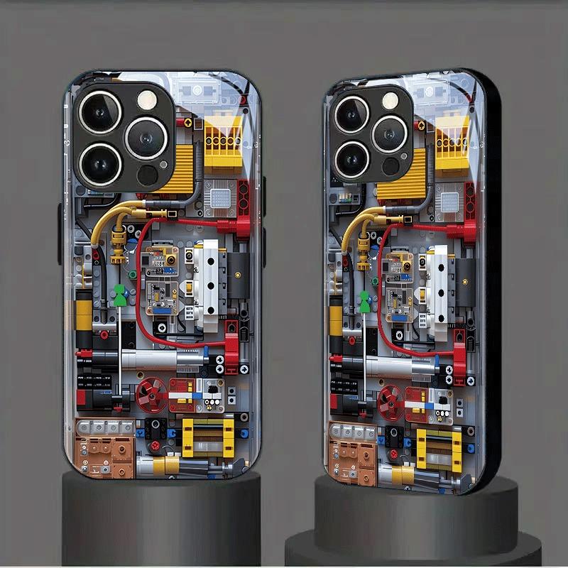 Creative Mechanical Circuit Board Pattern Tempered Glass Black Phone Case For Samsung Galaxy S25 S24 S23 Ultra Plus FE Cover